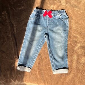 First Impressions Blue Jeans with Red Bow